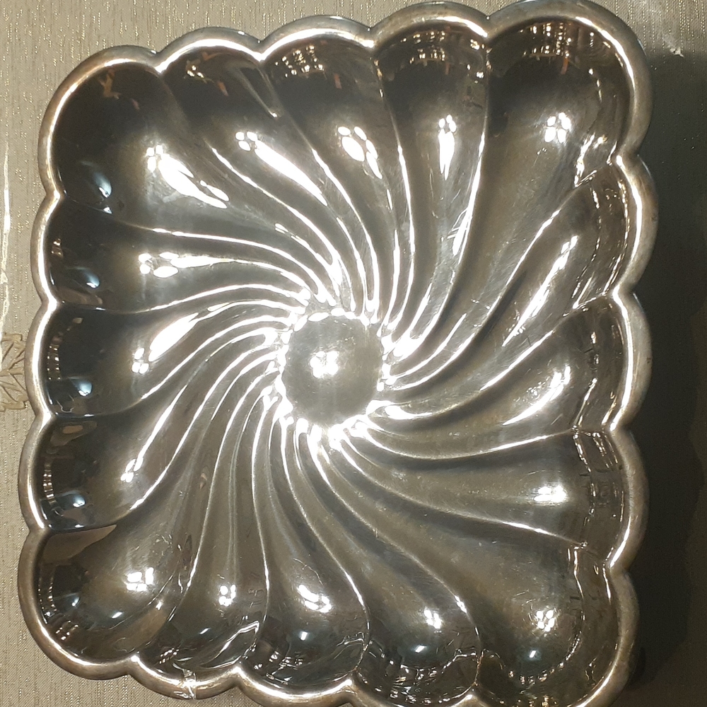 FB Rogers Silverplate Footed Swirled Platter